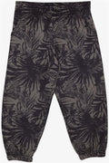 Boys' Sweatpants with Leaf Pattern, Khaki Green (1-1.5 Years)