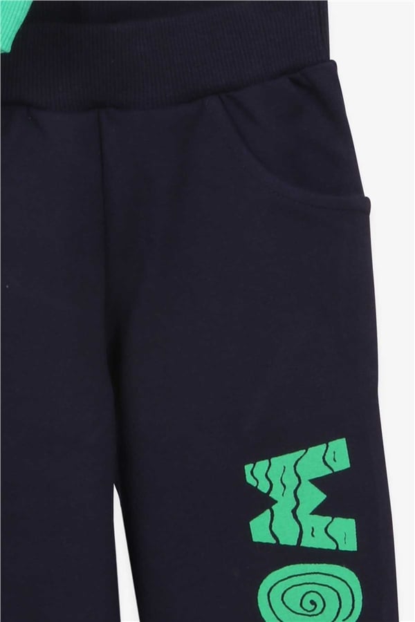Baby Boy Tracksuit Set with Printed Pattern, Green (1 Year)