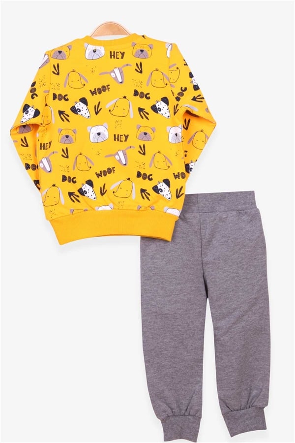 Baby Boy Tracksuit Set, Printed Pattern, Yellow (1-1.5 Years)