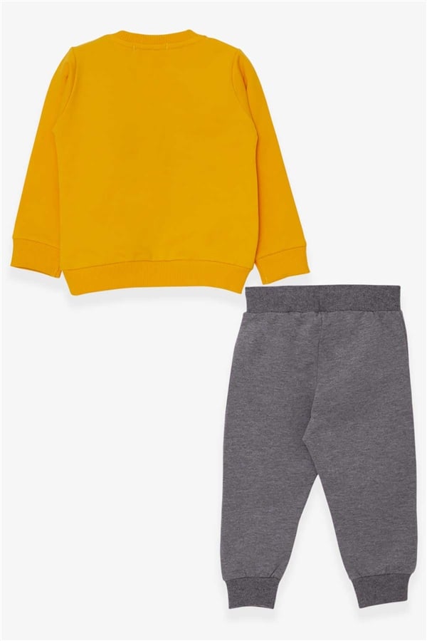 Baby Boy Tracksuit Set with Teddy Bear Design, Yellow (1-1.5 Years)