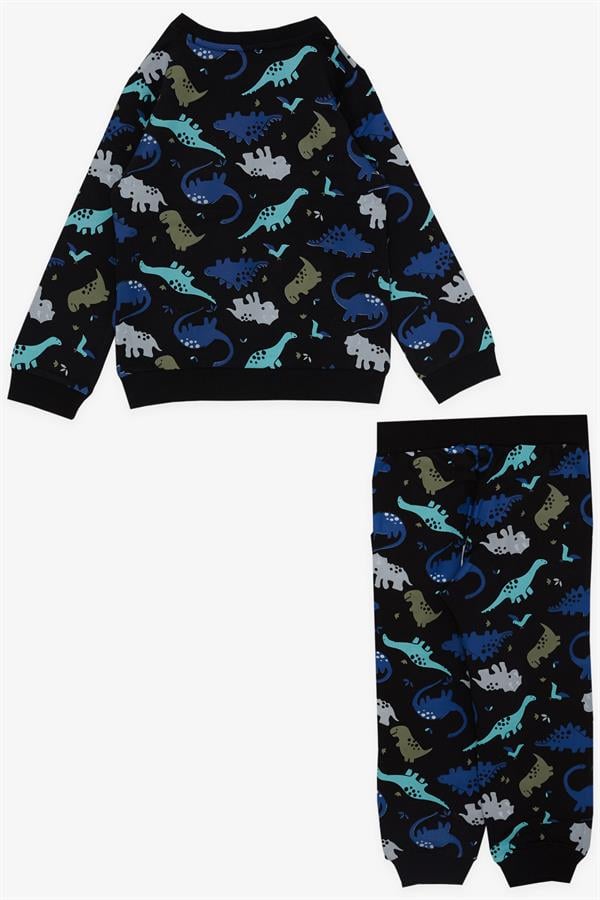 Baby Boy Tracksuit Set, Dinosaur Design, Black (1-1.5 Years)