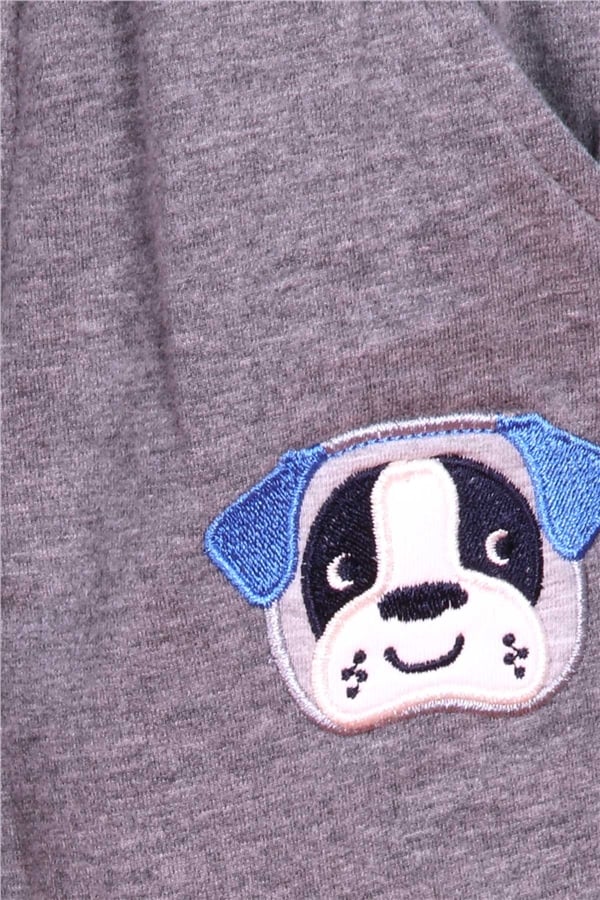 Boys' Tracksuit Set with Dog Embroidery, Navy Blue (Ages 1-3)