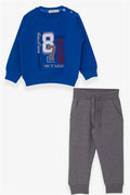 Baby Boy Tracksuit Set with Number Embroidery, Royal Blue (1.5-2 Years)