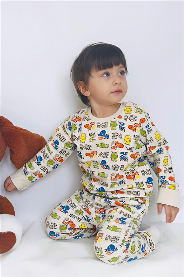 Boys' Tracksuit Set Zebra Adventure Cream (1.5-3 Years)