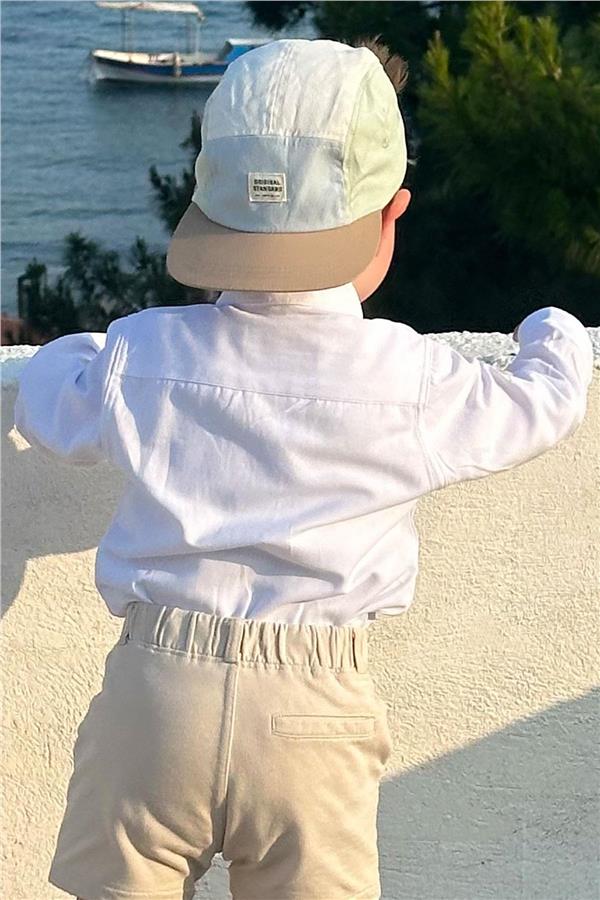 Boys' White Buttoned Shirt with Emblem (Ages 3-7)