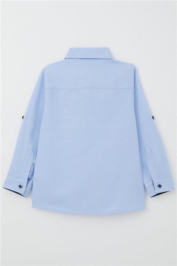 Boys' Shirt with Bow Tie, Light Blue (Ages 3-5)