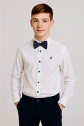 Boys' Shirt with Bow Tie, White (Ages 8-12)