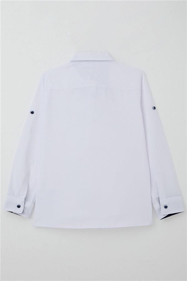 Boys' Shirt with Bow Tie, White (Ages 8-12)