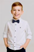 Boys' Shirt with Bow Tie, White (Ages 3-7)