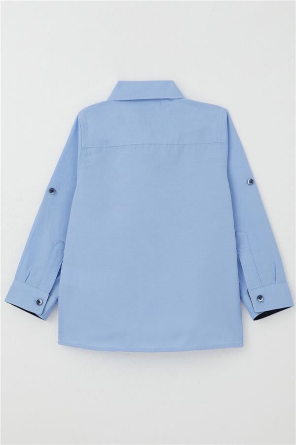 Boys' Shirt with Bow Tie, Blue (Ages 3)