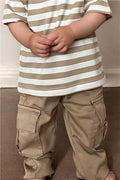 Boys' Cargo Pants with Elastic Waistband, Beige (1.5-5 Years)