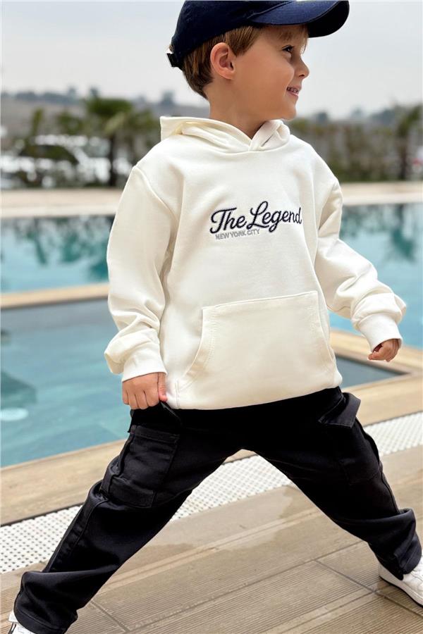 Boys' Cargo Pants with Pockets and Elastic Waistband, Black (1.5-5 Years)