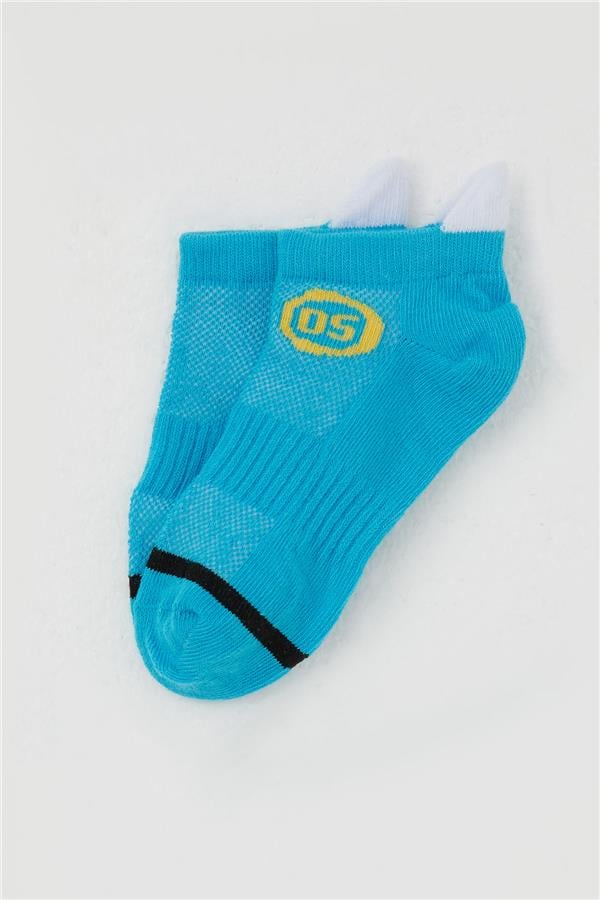 Boys' Bootie Socks with Number Print, Blue (Ages 5-14)