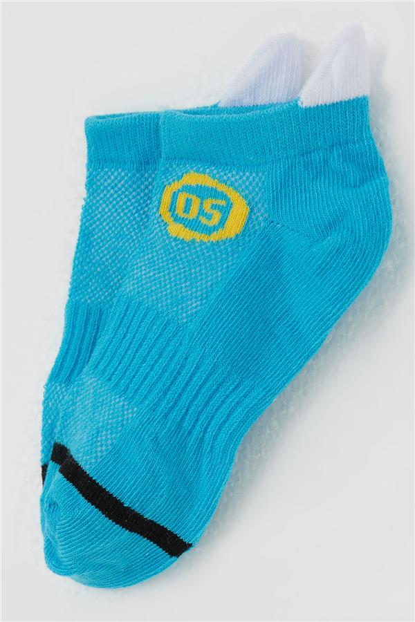 Boys' Bootie Socks with Number Print, Blue (Ages 5-14)