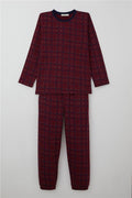 Boys' Pajama Set, Plaid Pattern, Burgundy (Ages 9-11)