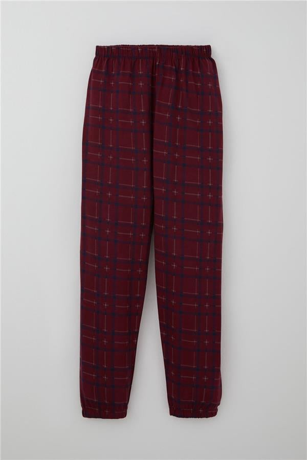 Boys' Pajama Set, Plaid Pattern, Burgundy (Ages 9-11)