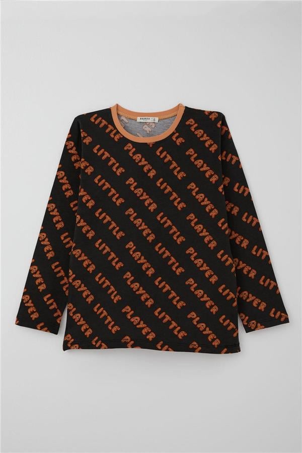 Boys' Pajama Set Playtime Little Player Print Dark Brown (Ages 9-12)
