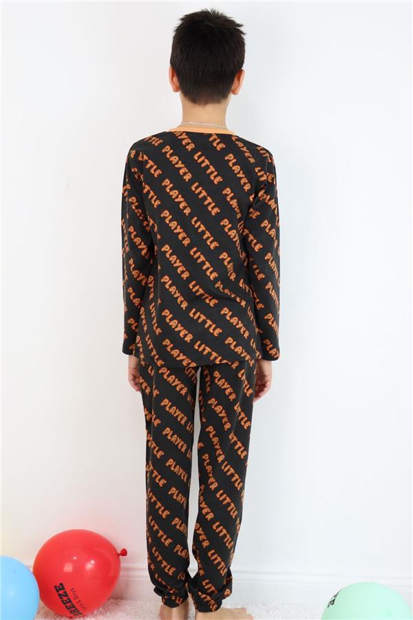 Boys' Pajama Set Playtime Little Player Print Dark Brown (Ages 9-12)