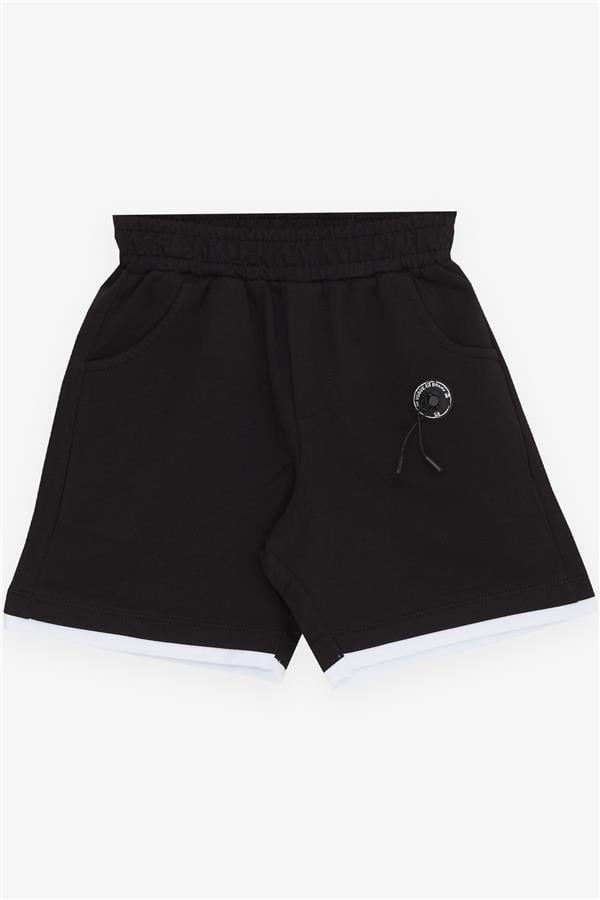 Boys' Shorts with Pockets and Accessories, Black (Ages 3-7)