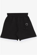 Boys' Shorts with Pockets and Accessories, Black (Ages 3-7)