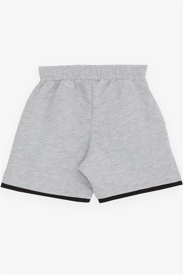 Boys' Shorts with Pockets and Accessories, Grey Melange (Ages 3-7)