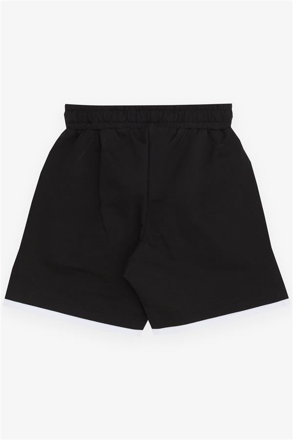 Boys' Shorts with Pockets and Accessories, Black (Ages 3-7)