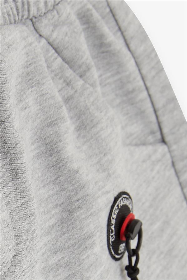 Boys' Shorts with Pockets and Accessories, Grey Melange (Ages 3-7)