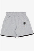 Boys' Shorts with Pockets and Accessories, Grey Melange (Ages 3-7)