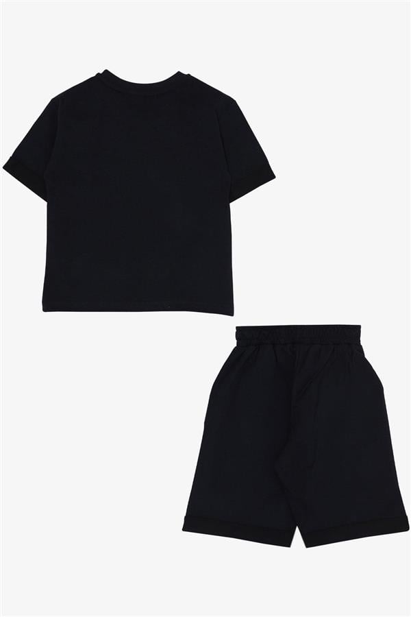 Boys' Shorts Set with Pockets, Navy Blue (Ages 3-7)