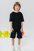 Boys' Shorts Set with Pockets, Navy Blue (Ages 3-7)