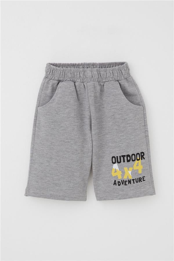 Boys' Shorts Set, Adventure Theme, Car Print, Yellow (Ages 1.5-5)