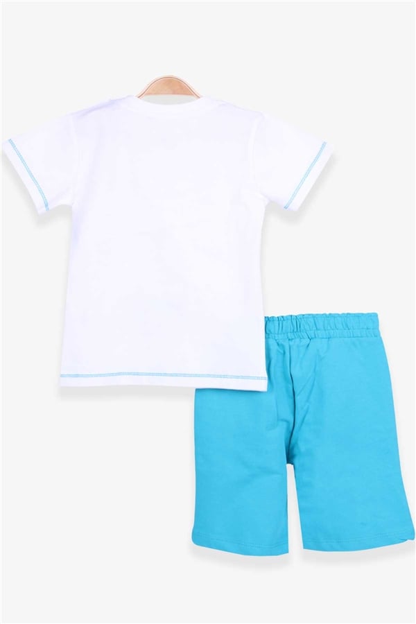 Baby Boy Shorts Set with Dinosaur Print, Off-White (1.5 Years)