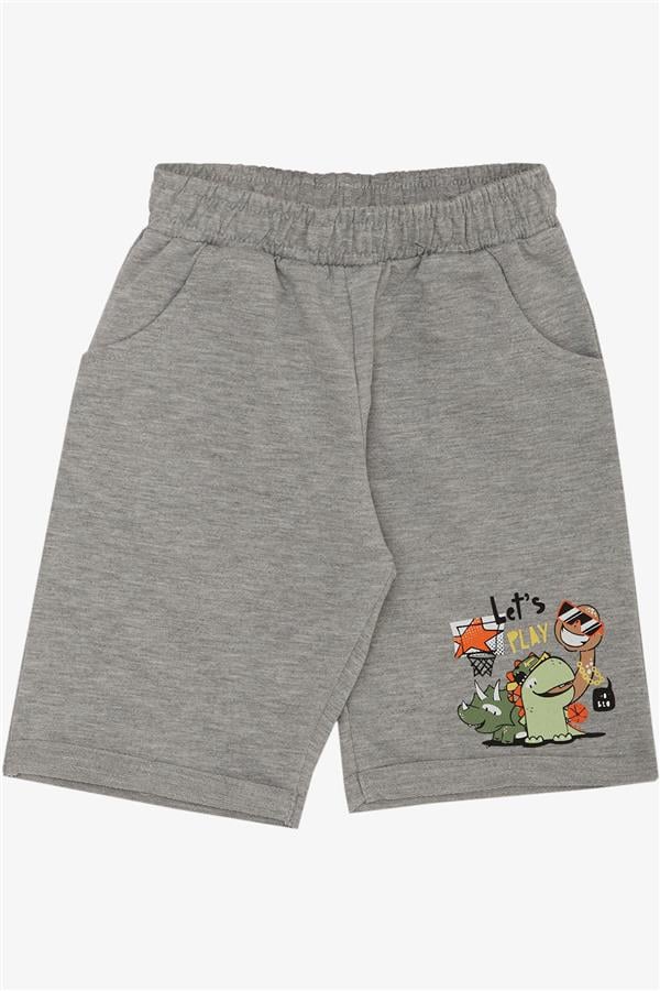 Boys' Playtime Shorts Set with Happy Animals Print, Yellow (Ages 1-4)