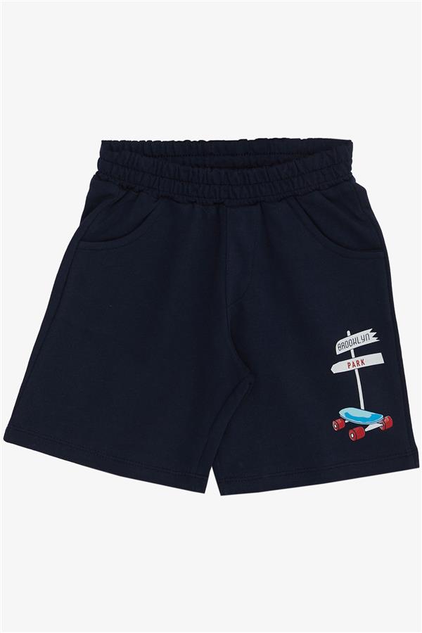 Boys' Shorts Set with Cute Free-spirited Skateboarding Puppy Print, Pistachio Green (Ages 2-6)