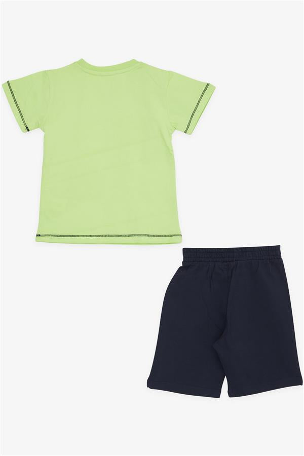 Boys' Shorts Set, Cute Puppy, Pistachio Green (Ages 1-4)