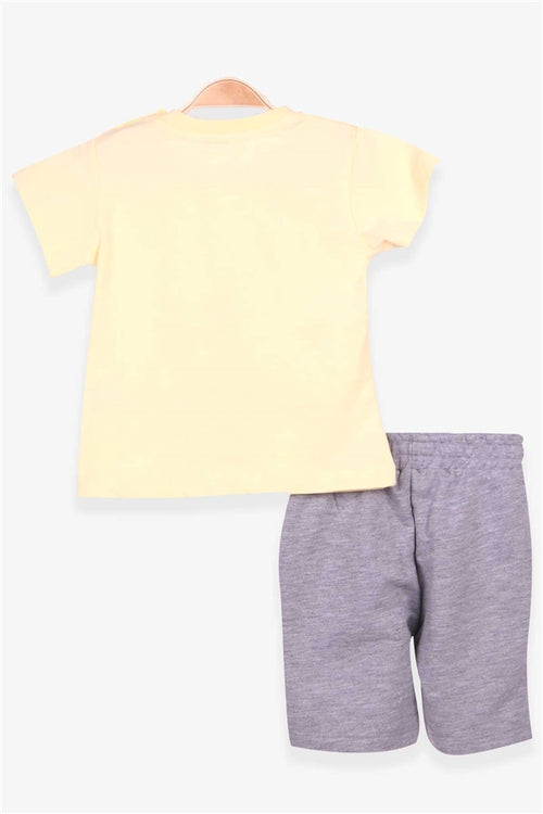 Baby Boy Shorts Set with Crocodile Print, Yellow (1-2 Years)