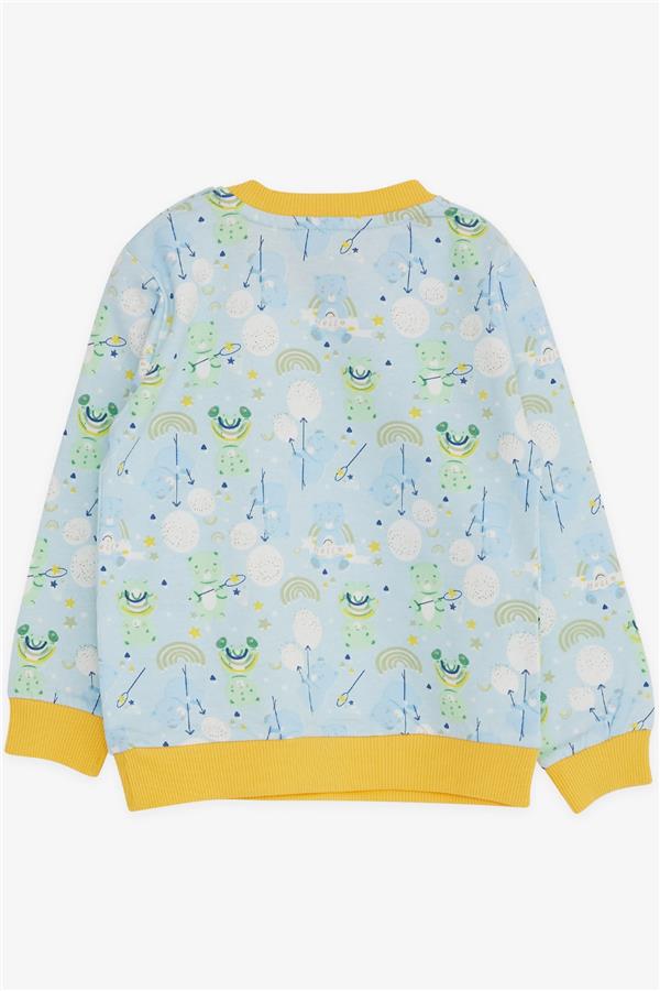 Boys' Sweatshirt with Cheerful Teddy Bear Design, Light Blue (1.5-5 Years)
