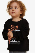 Boys' Sweatshirt with Text Print, Black (Ages 2-3)
