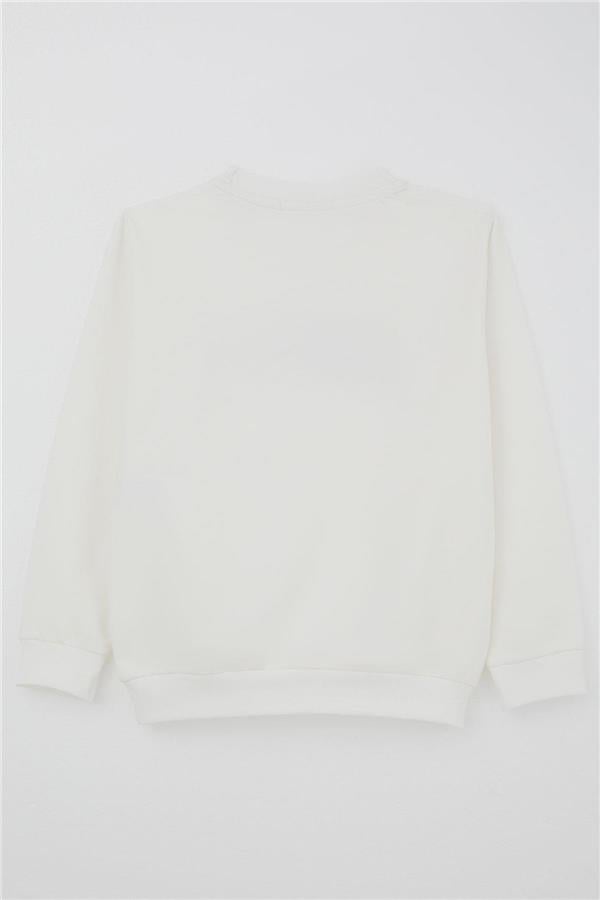 Boys' Sweatshirt with Text Print, Off-White (Ages 8-14)