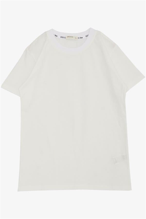 Boys' Basic T-Shirt, Off-White (Ages 4-14)