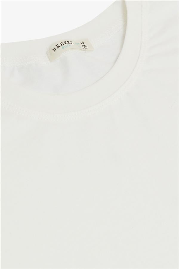Boys' Basic T-Shirt, Off-White (Ages 4-14)
