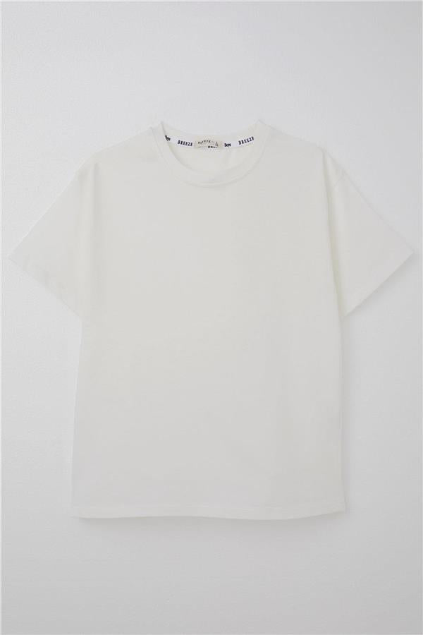 Boys' Basic T-Shirt, Off-White (Ages 4-14)