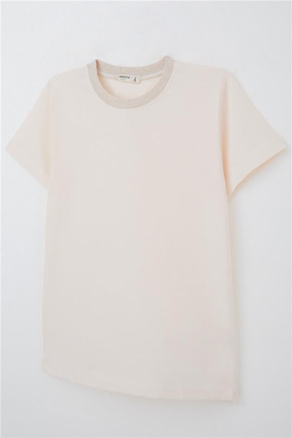 Boys' Basic Powder Pink T-Shirt (Ages 4-14)