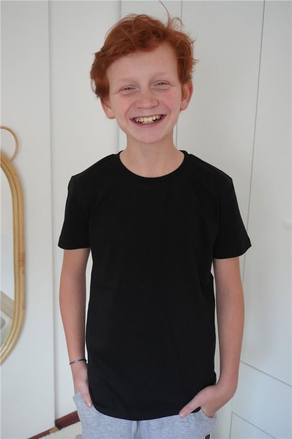 Boys' Basic T-Shirt Black (Ages 4-11)