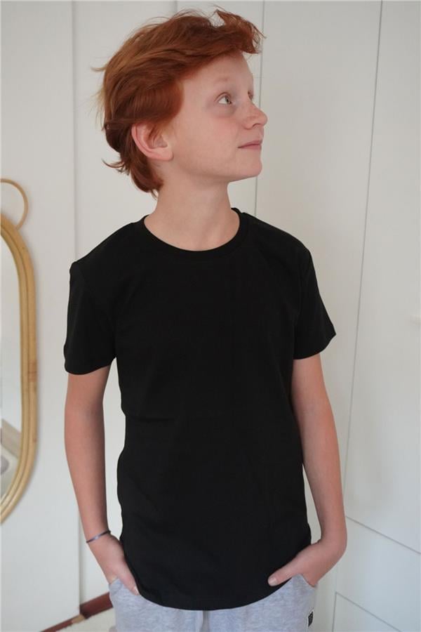 Boys' Basic T-Shirt Black (Ages 4-11)