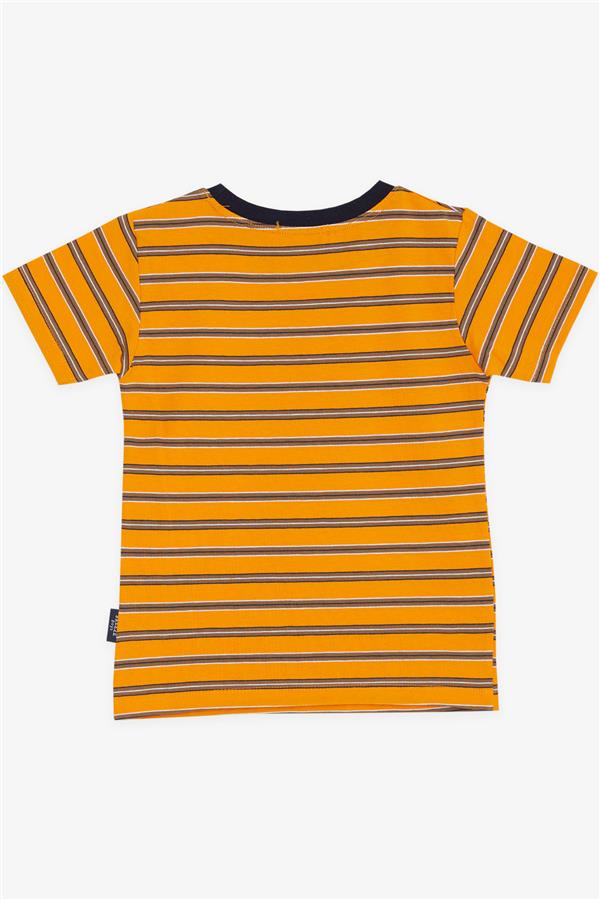 Boys' Striped T-Shirt Mustard Yellow (Ages 3)