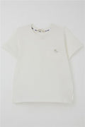Boys' T-Shirt with Cool Text and Emblem, Pockets, Off-White (1.5-5 Years)
