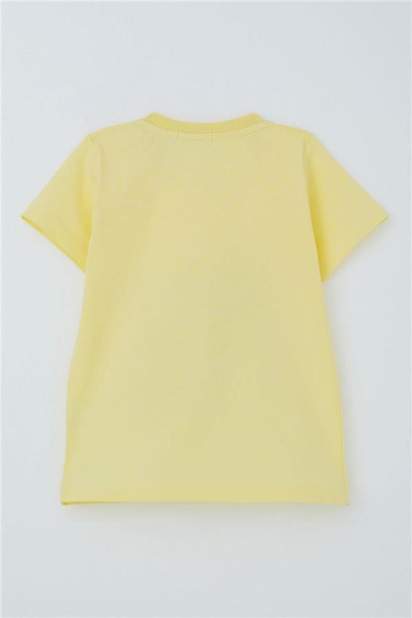 Boys' T-Shirt with Strong Dinosaur Print, Yellow (Ages 1.5-5)