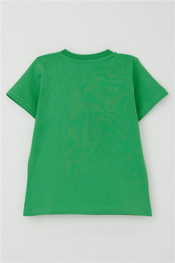 Boys' T-Shirt with Strong Dinosaur Print, Green (1.5-5 Years)