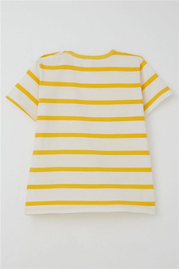 Boys' Striped T-Shirt, Off-White (Ages 1-3)